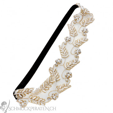 Damen Haarband mit Perlen und silbernen Parts