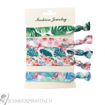 Elastisches Armbandset / Haaraccessoire "Tropical" 