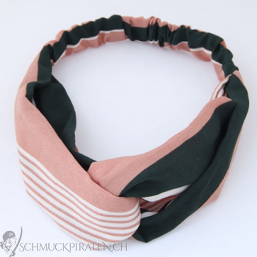 Haarband für Damen "Striped" in rosa, schwarz & weiss