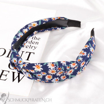 Haarreif "Knot" mit Blumenmuster navyblue