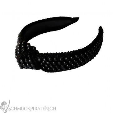 Haarreif "Black Pearl" schwarz mit schwarzen Perlen-Bild 1