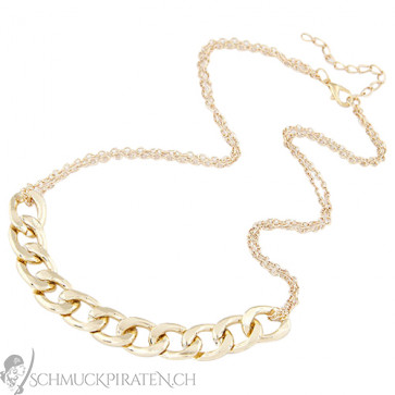 Damen Kette in gold mit breiten Kettengliedern-Bild 1