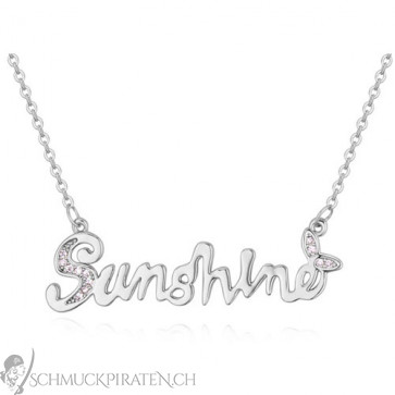 Damen Kette in silber mit Sunshine Schriftzug-Bild 1