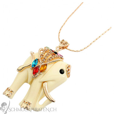 Kette mit Elephanten Anhänger - Modeschmuck - 1