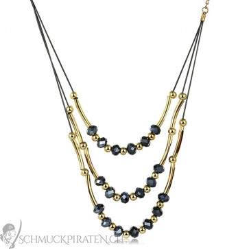 Halskette für Damen blau und goldfarben -Bild1