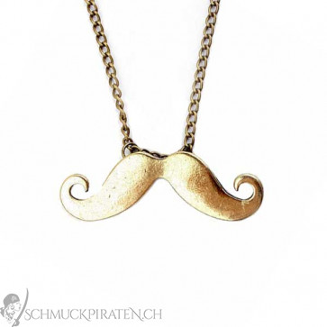 Halskette in altgold mit Moustache Anhänger-Bild 1