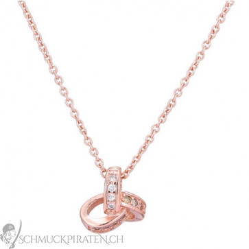Kurze Kette in roségold mit Kreis Anhänger-Bild 1
