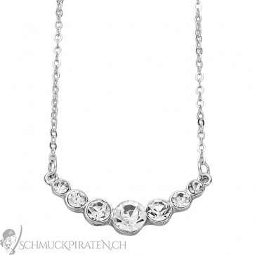 Glamour Kette in silber mit hellen Steinen-Bild 1