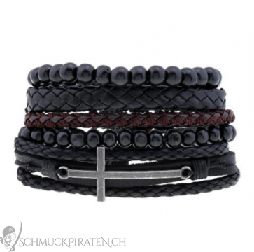 Mehrreihiges Armband Set für Herren "Cross"-Bild1