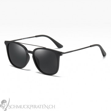 Sonnenbrille für Herren schwarz mit schwarz getönten Gläsern