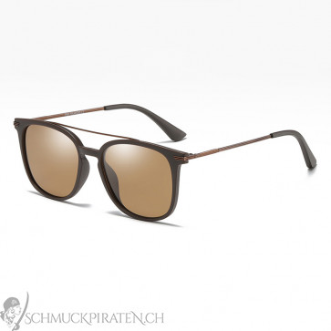 Sonnenbrille für Herren schwarz/bronze mit braun getönten Gläsern