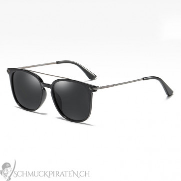 Sonnenbrille für Herren silber/schwarz mit schwarz getönten Gläsern