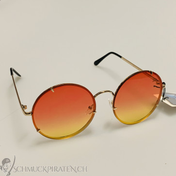 Sonnenbrille "Lennon" unisex goldfarben mit orange/gelb getönten Gläsern