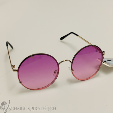 Sonnenbrille "Lennon" unisex goldfarben mit lila getönten Gläsern
