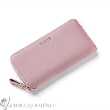 Elegantes Damen Portemonnaie gross mit Reissverschluss pink-Bild1