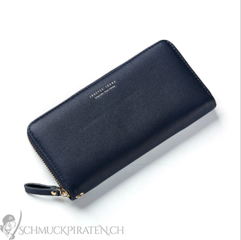 Elegantes Damen Portemonnaie gross mit Reissverschluss schwarz-Bild 1