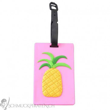 Namensschild für Koffer in pink mit Ananas -Bild 1