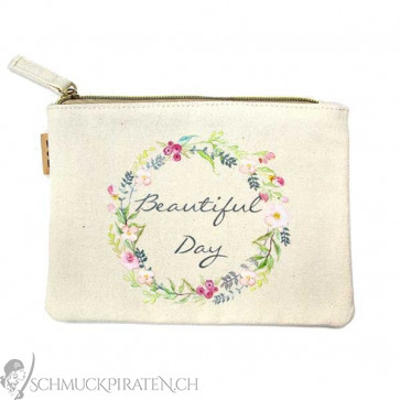 Kleine Canvas Bag in beige Beautiful Day mit Blumen-Bild 1