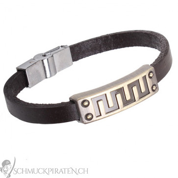 Lederarmband Herren in braun und gold-Bild 1