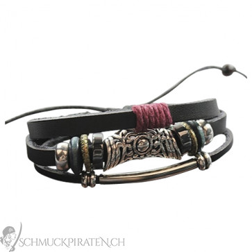 Herren Armband Kunstleder schwarz-Bild 1