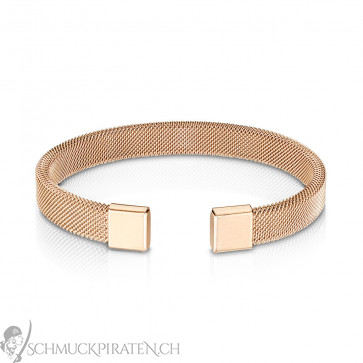 Mesh Armreif "Milanaise" aus Edelstahl & rosegoldfarben-Bild 1