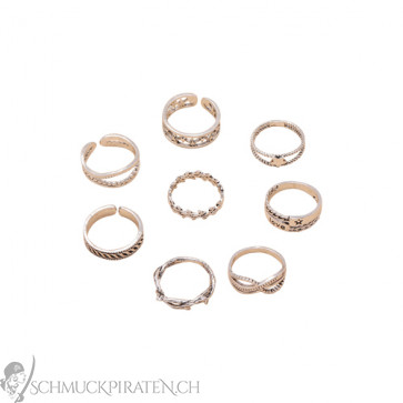 Midi Ring Set "Infinity" 8-teilig silberfarben-Bild1