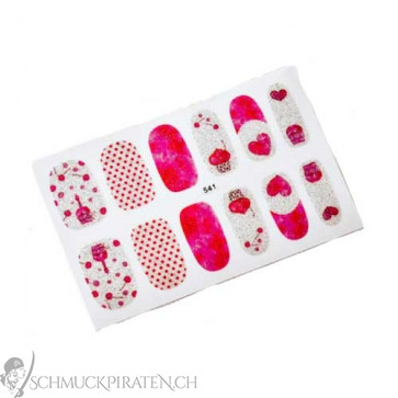 Nagel Sticker "Cupcake" pink und silberfarben