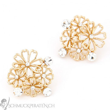 Damen Ohrringe in gold-Blumenohrringe