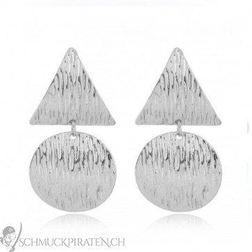 Ohrringe in silber mit Dreieck und Kreis-Bild 1
