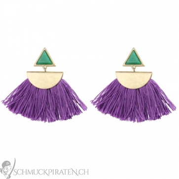 Ohrringe mit Tassel in lila und gold-Bild 1