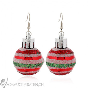 Ohrringe "Xmas Ball" silberfarben im süssen Christbaumkugel Design