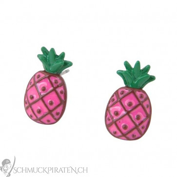 Ananas Ohrstecker in pink