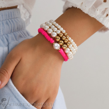 Vierteiliges Perlen Armband "White Pink"-Bild2