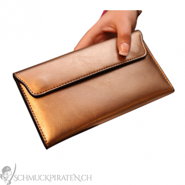 Echt Leder Portemonnaie für Damen in gold-Bild 1