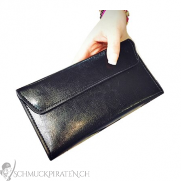 Echt Leder Portemonnaie für Damen in schwarz-Bild 1