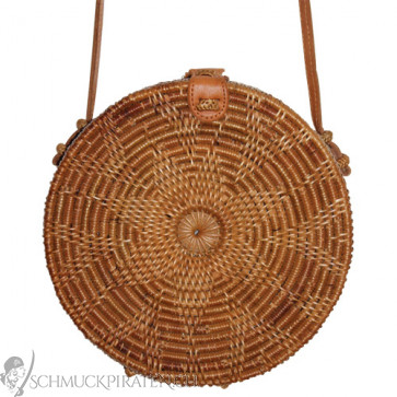 Original Bali Rattanbag mit Blumenmuster natur-Bild 1