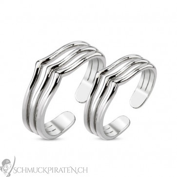 Damen Fuss und Finger Ring Set in silber