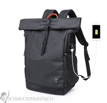 Rolltop Rucksack Backpack wasserdicht mit USB Ladeanschluss1