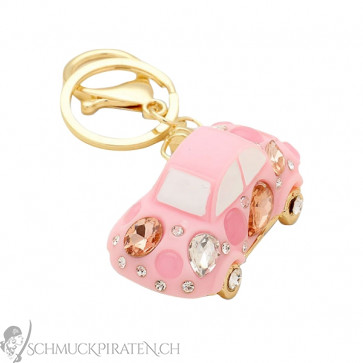 Schlüsselanhänger "Glittering Car" in pink -Bild1