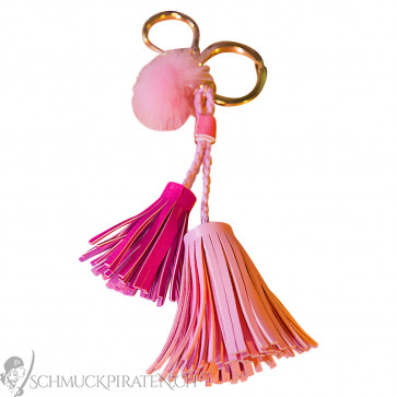 XXL Schlüsselanhänger mit Tassel in pink und rosa-Bild 1