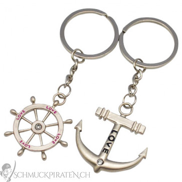 Schlüsselanhänger Set Marine in silber