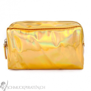  Kosmetiktasche Make-Up Tasche "Holographic Gold" goldfarben-Bild 1