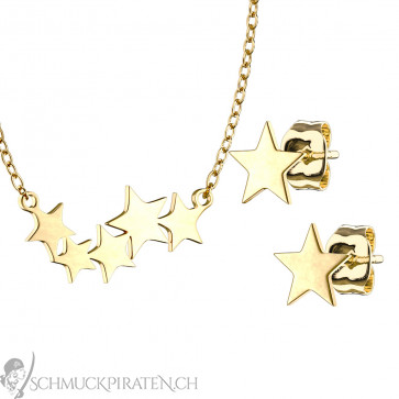 Damen Schmuckset "Stars" Edelstahl & goldfarben-Bild 1