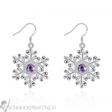 Ohrringe für Damen "Snowflake" silberfarben -Bild1