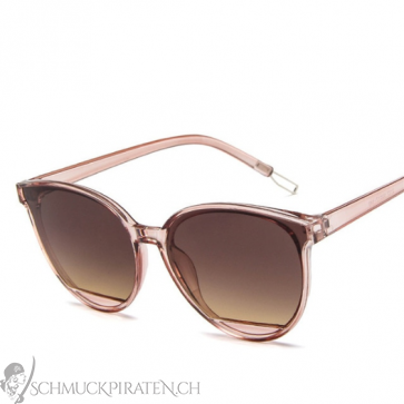 Sonnenbrille für Damen rosa/transparent mit braun getönten Gläsern
