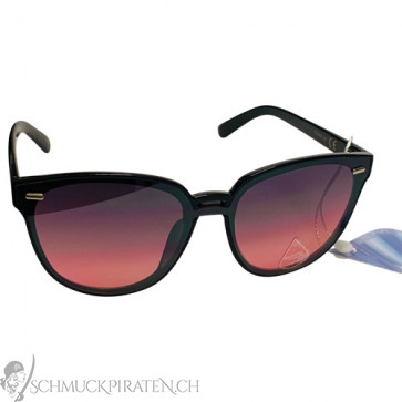 Sonnenbrille für Damen schwarz mit lila/rötlich getönten Gläsern