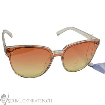 Sonnenbrille für Damen transparent mit orange/gelb getönten Gläsern