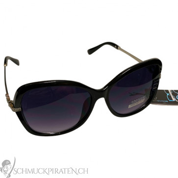 Sonnenbrille für Damen silberfarben mit grau/schwarz getönten Gläsern