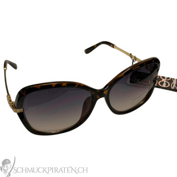 Sonnenbrille für Damen Havanna mit grau/schwarz getönten Gläsern