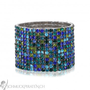 Damen Armband "Crystal Blue" mit blauen und grünen Zirkoniasteinen